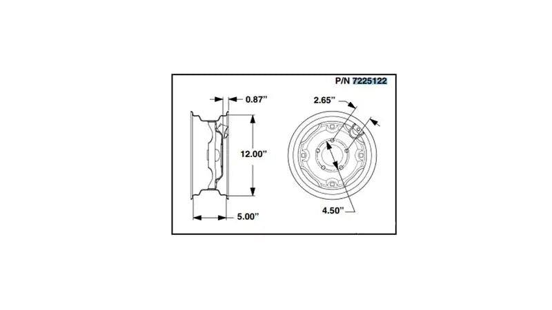 12x5 WHEEL RIM, 6716074